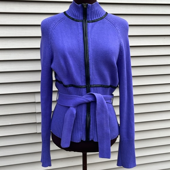 Purple Chadwick’s zipped down sweater size medium - Picture 3 of 8